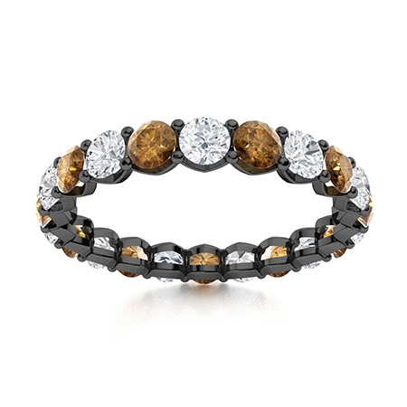 Sotiya Classic Round Cut Coffee Eternity Ring Sterling Silver-Sotiya