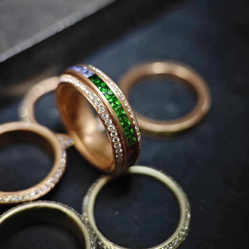 Sotiya Rainbow Fidget Spinner Ring Eternity Ring Sterling Silver-Sotiya