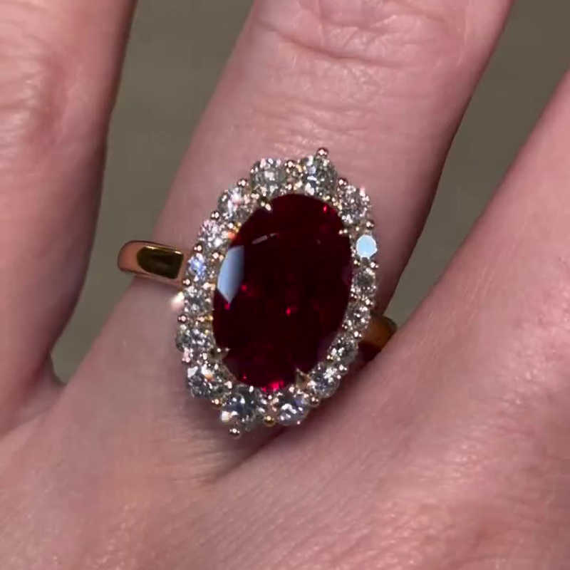 Sotiya Halo Oval Cut Engagement Ring Sterling Silver-Sotiya