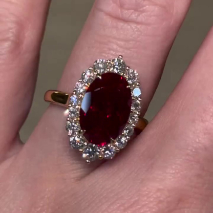 Sotiya Halo Oval Cut Engagement Ring Sterling Silver-Sotiya