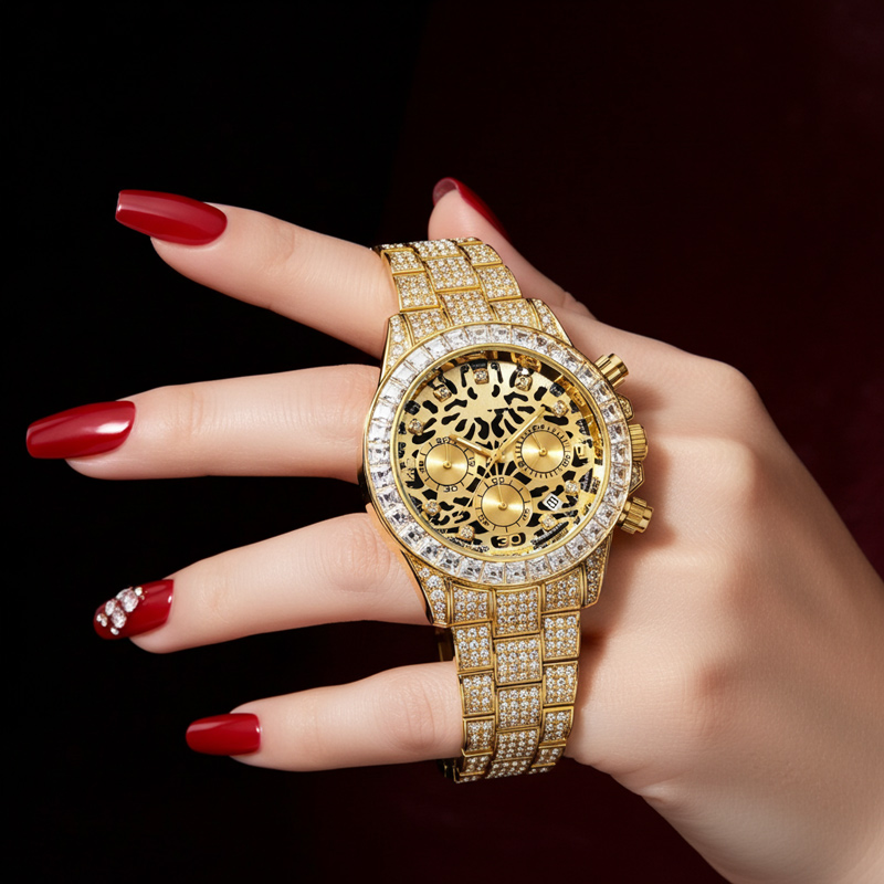 Sotiya Leopard Print Tortoiseshell Pattern Dial Luxury Waterproof Quartz Unisex Watch-Sotiya