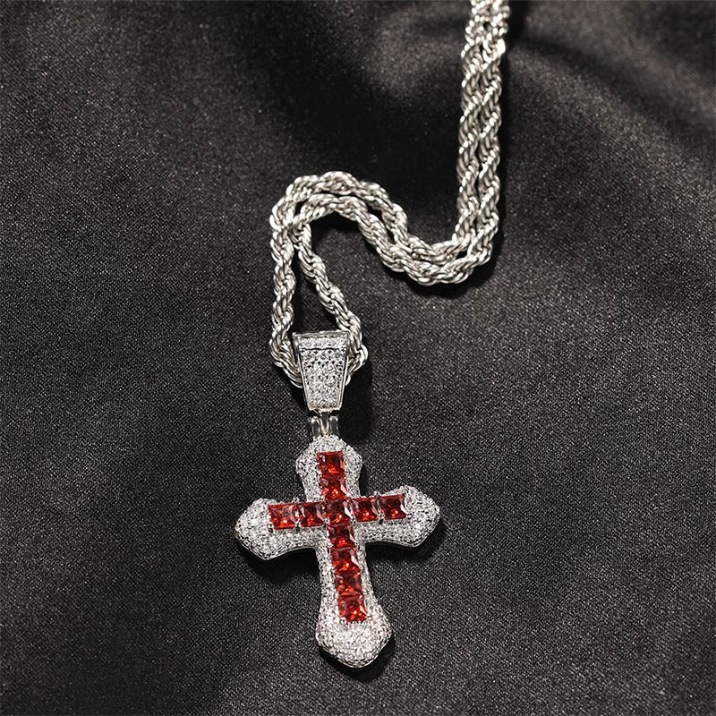 Sotiya Cross Design Faith Radiant Cut Men's Necklace-Sotiya