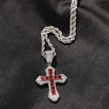 Sotiya Cross Design Faith Radiant Cut Men's Necklace-Sotiya
