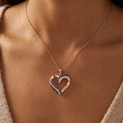 Sotiya Heart Shaped Coffee Personalized Name Necklace Sterling Silver-Sotiya