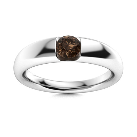 Sotiya Solitaire Coffee Round Cut Men's Wedding Ring Sterling Silver-Sotiya