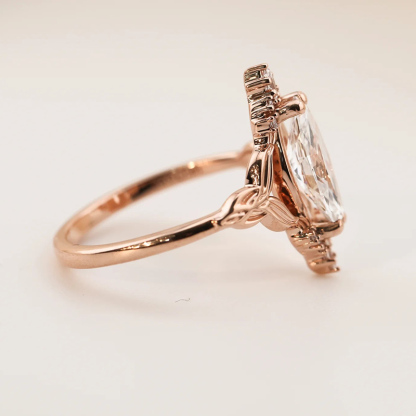 Sotiya Marquise Cut Mermaid Tail Engagement Ring Sterling Silver-Sotiya