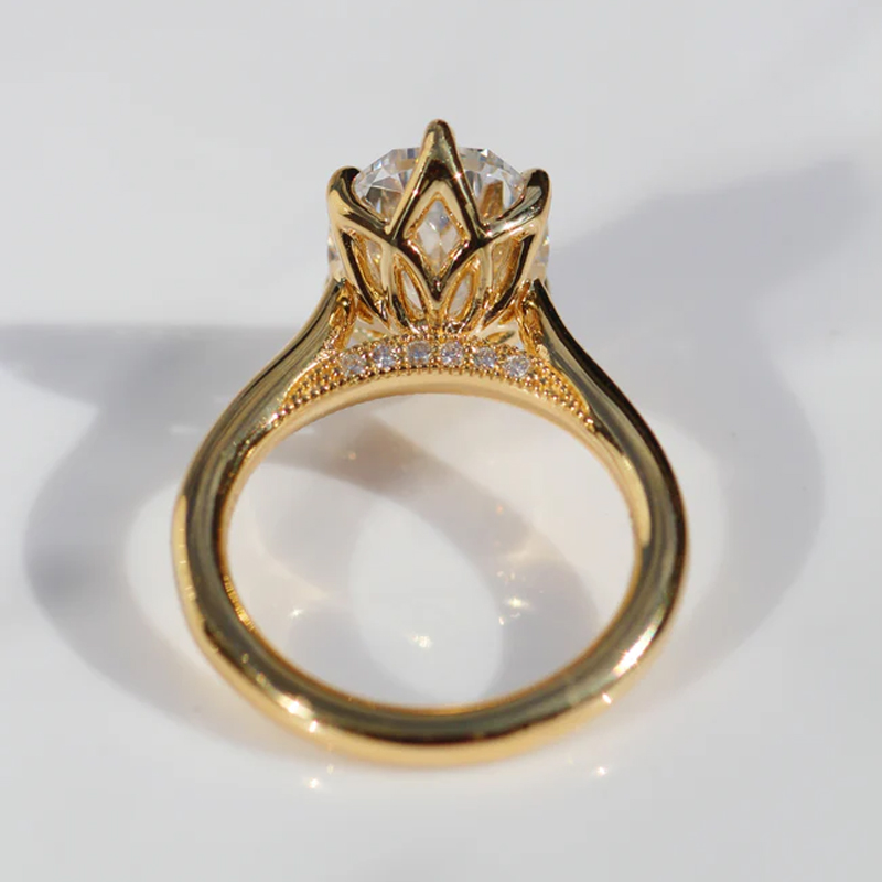 Sotiya Vintage Tulip Prong Cathedral Oval Cut Engagement Ring Sterling Silver-Sotiya