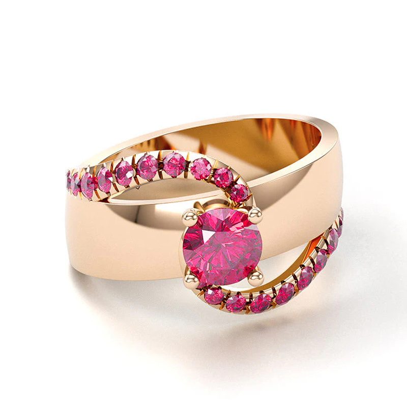 Sotiya Bypass Round Cut Cigar Coffee Engagement Ring Sterling Silver