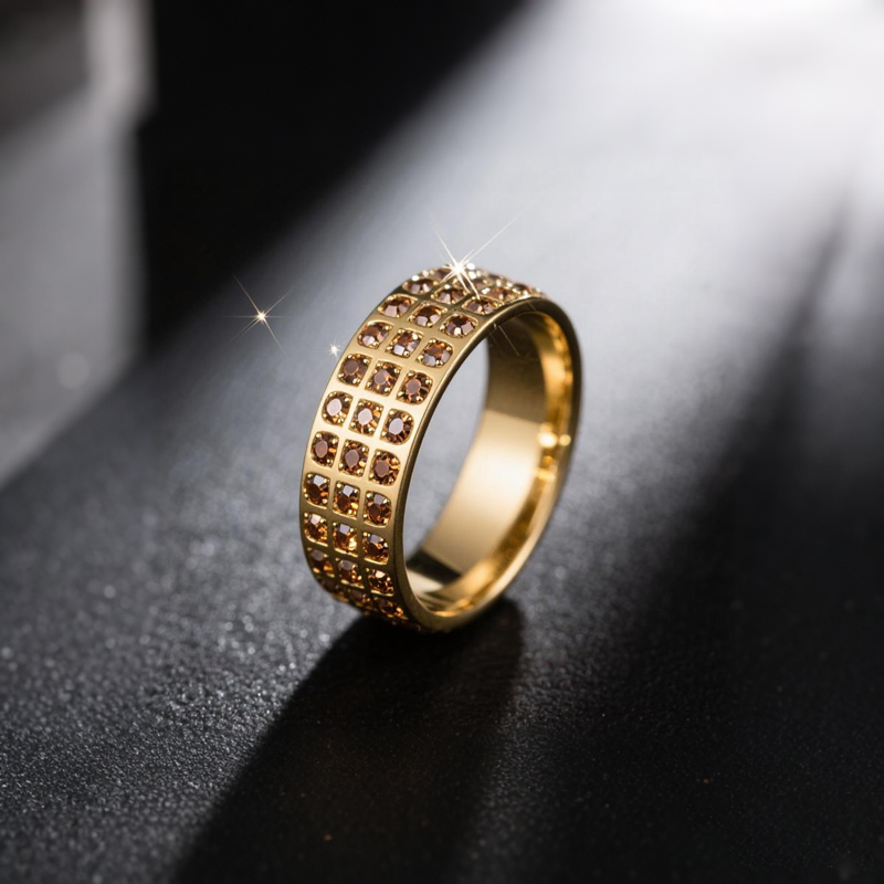 Sotiya Cluster Coffee Men's Wedding Ring Eternity Band Sterling Silver-Sotiya