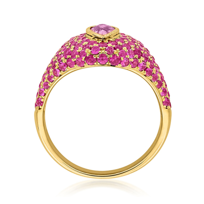 Sotiya Hot Pink Pear Cut Signet Ring Sterling Silver-Sotiya