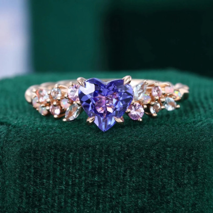 Sotiya Twisted Band Heart Cut Cluster Engagement Ring Sterling Silver-Sotiya