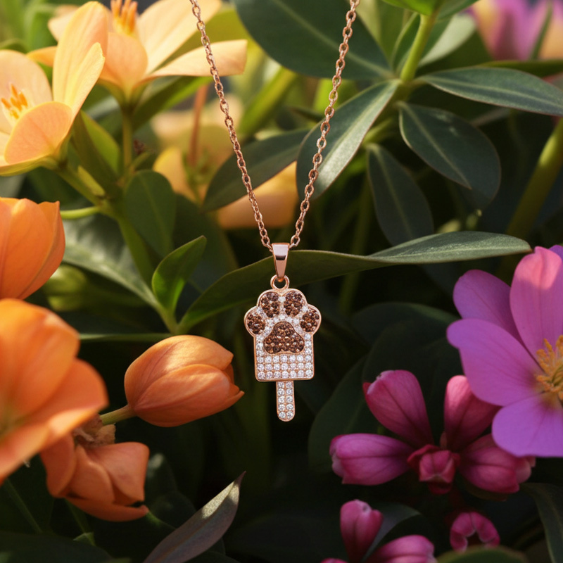 Sotiya Animal City Fox Paw Inspired Ice Cream Coffee Necklace-Sotiya