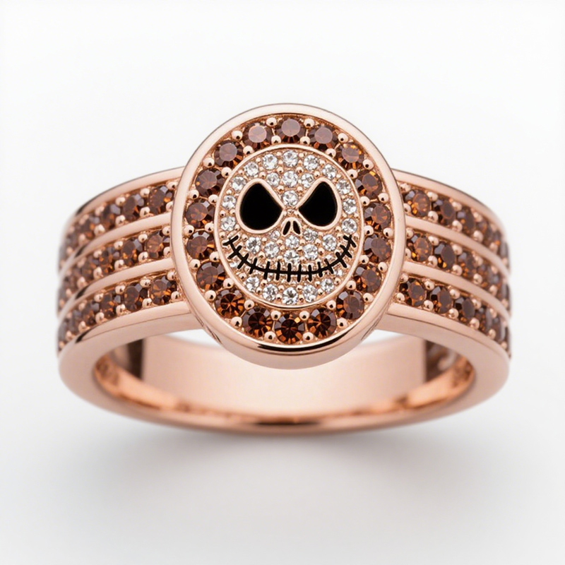 Sotiya Halo Skull Inspired Coffee Cocktail Ring Sterling Silver-Sotiya