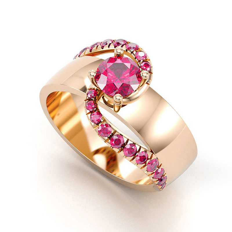 Sotiya Bypass Round Cut Cigar Coffee Engagement Ring Sterling Silver