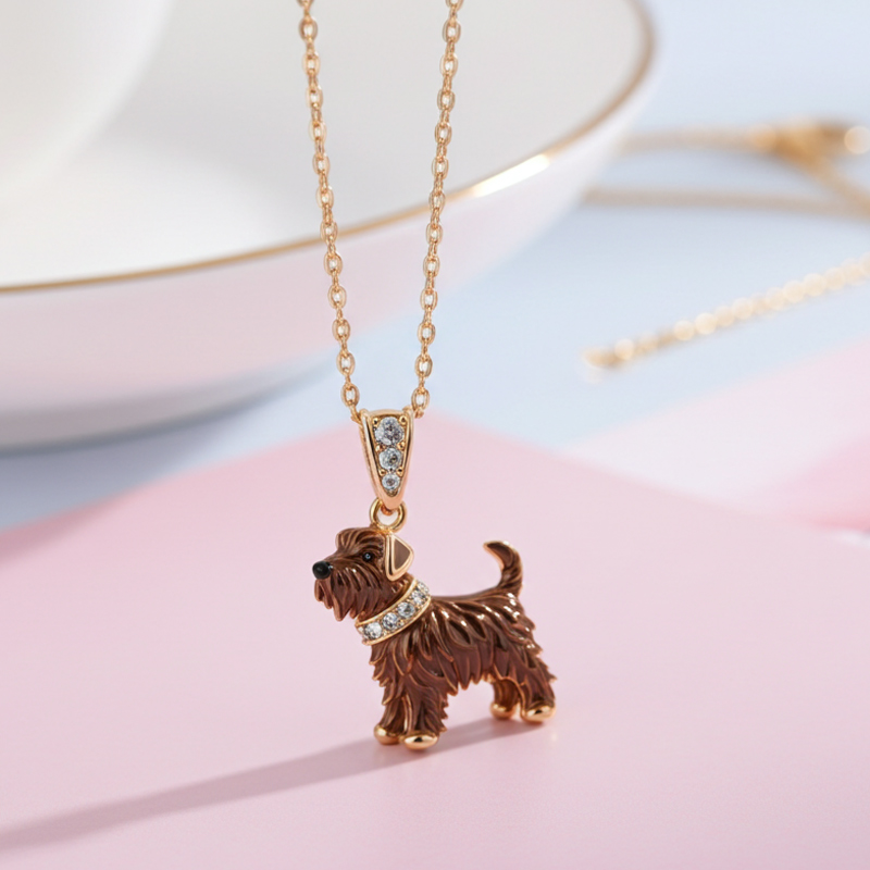 Sotiya Dog Enamel Pendant Necklace-Sotiya