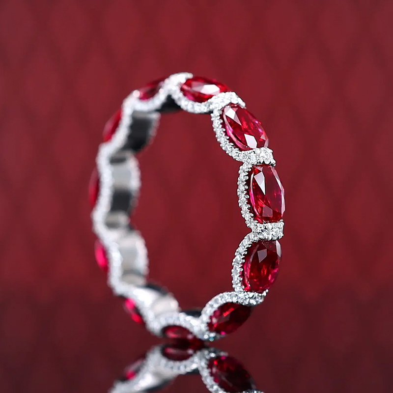 Sotiya Oval Cut Eternity Ring Sterling Silver