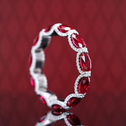 Sotiya Oval Cut Eternity Ring Sterling Silver