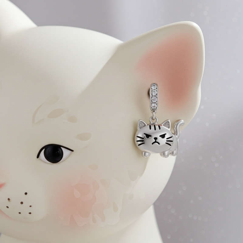 Sotiya Grumpy Cat Drop Earrings-Sotiya