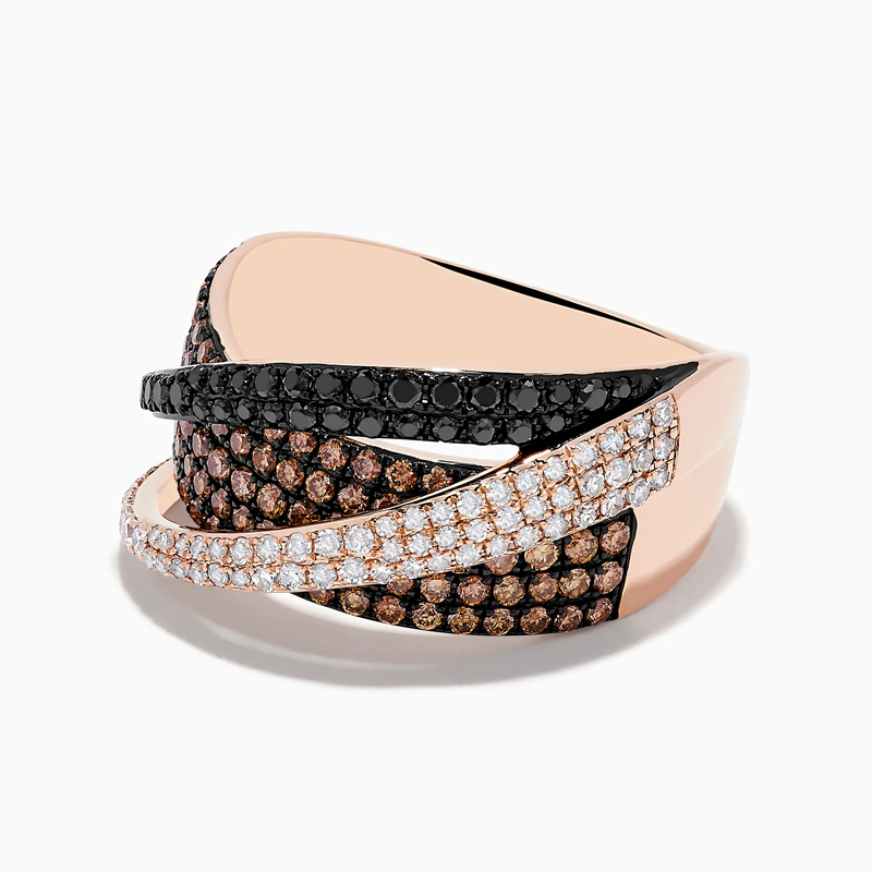 Sotiya Cross Design Round Cut Coffee Women's Wedding Ring Sterling Silver