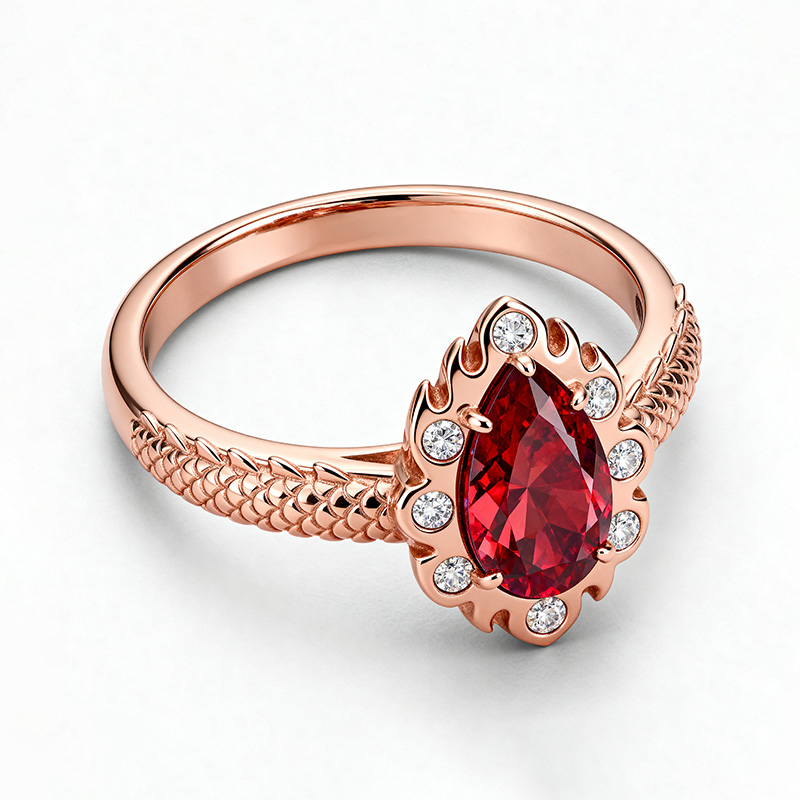 Sotiya Duskendale Fire & Blood Pear Cut Engagement Ring Sterling Silver-Sotiya