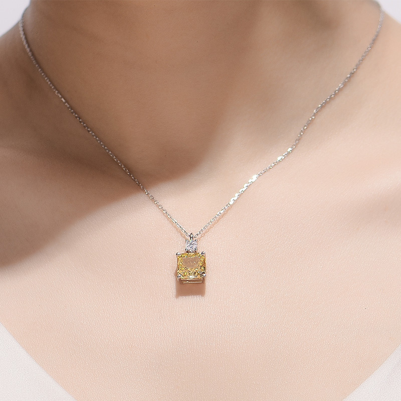 Sotiya Princess Cut Necklace High-carbon Zircon Sterling Silver-Sotiya