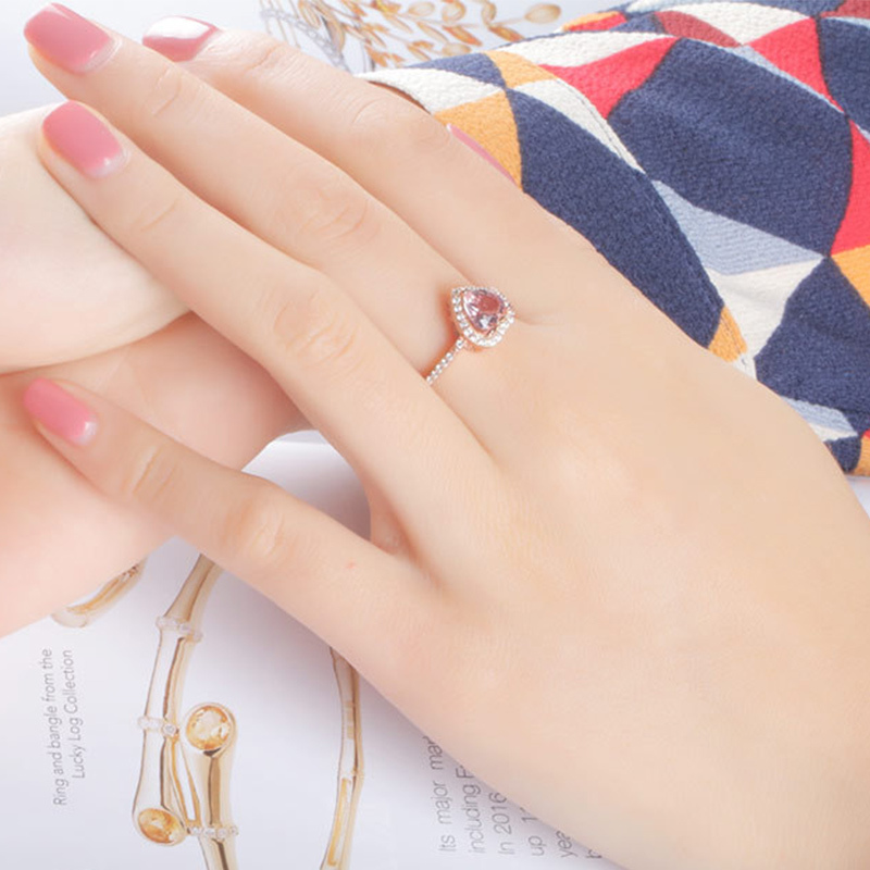 Sotiya Synthetic Morganite Halo Heart Cut Engagement Ring Sterling Silver