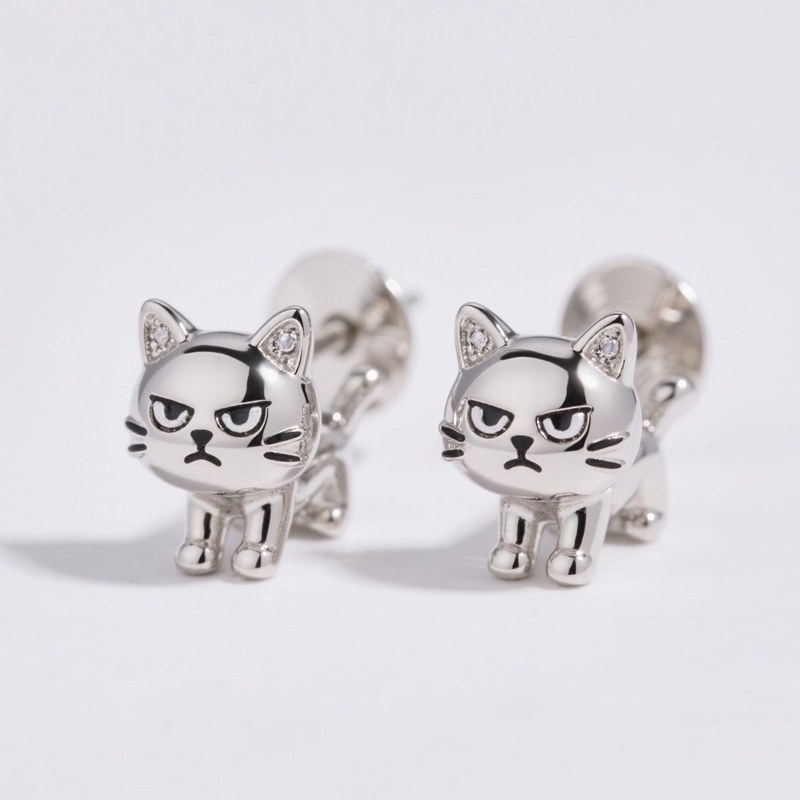 Sotiya Grumpy Cat Stud Earrings-Sotiya