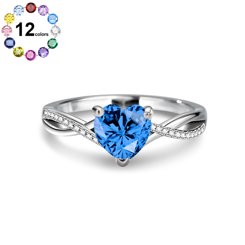 Sotiya Personalized Twist Heart Cut Engagement Ring