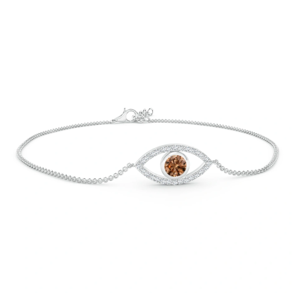 Sotiya Coffee Evil Eye Bracelet Sterling Silver-Sotiya