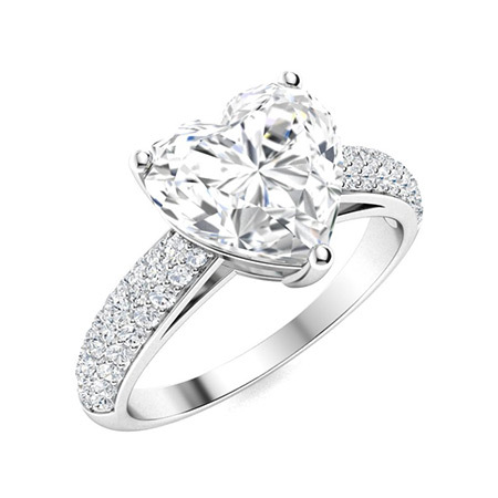 Sotiya Customizable 12 Birthstone Curved Pave Heart-Cut London Blue Topaz Engagement Ring Sterling Silver-Sotiya