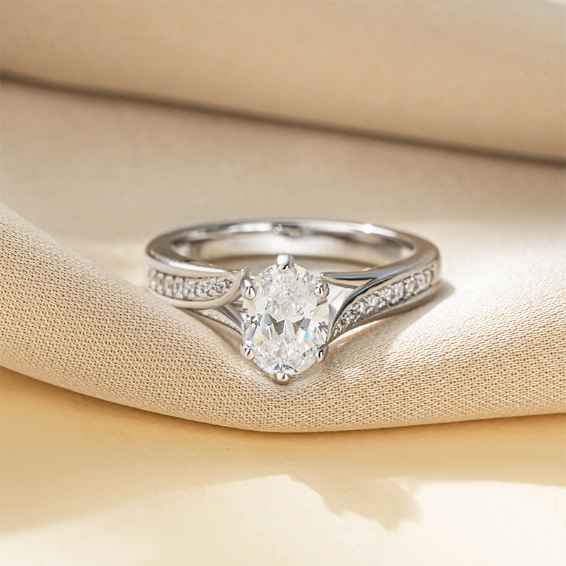 Sotiya Cathedral Oval Cut Engagement Ring Sterling Silver