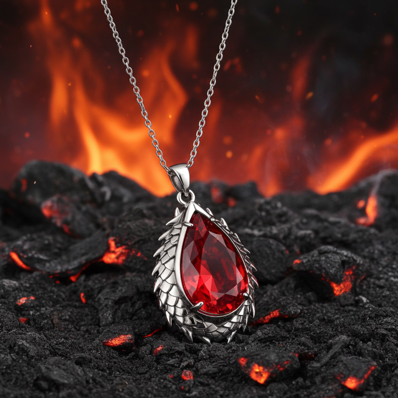 Sotiya Duskendale Dragon Queen Pear Cut Necklace Sterling Silver-Sotiya