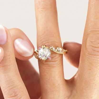 Sotiya Bypass Sidestones Round Cut Engagement Ring Sterling Silver-Sotiya