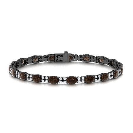 Sotiya Coffee Oval Cut Tennis Bracelet Sterling Silver-Sotiya