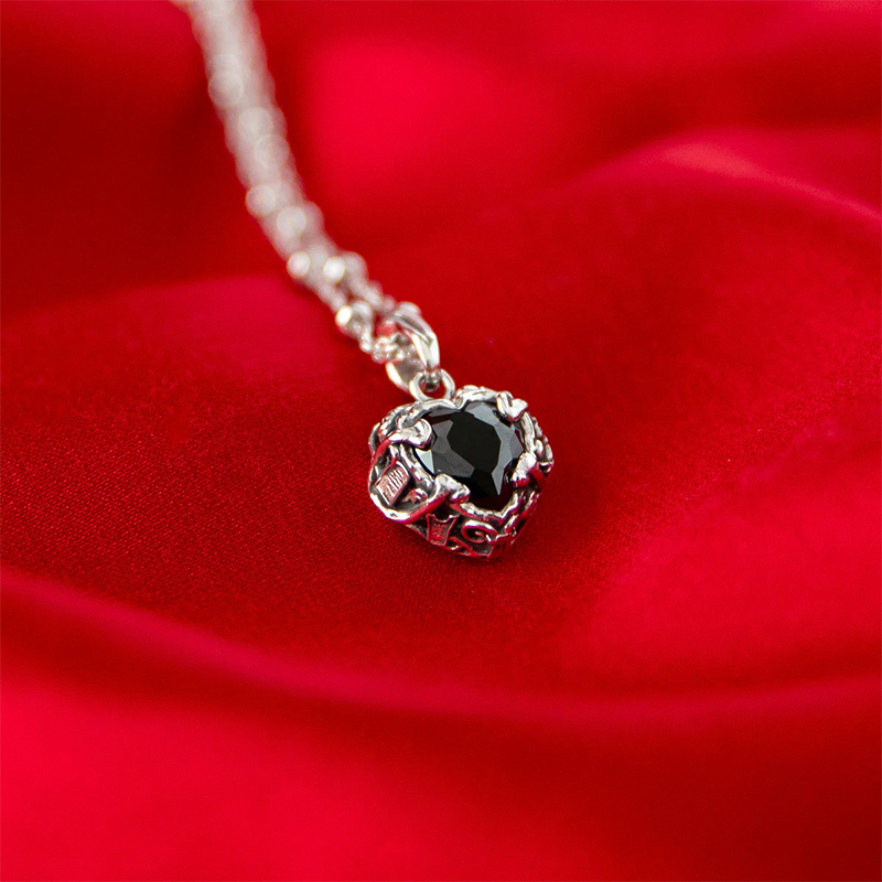 Sotiya Best Buds Skull Heart Cut Pendant Necklace Sterling Silver-Sotiya