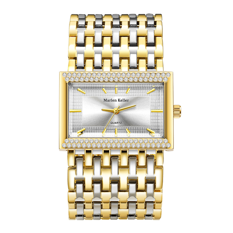 Sotiya Fashion Square Dial Quartz Movement Gold Watch-Sotiya