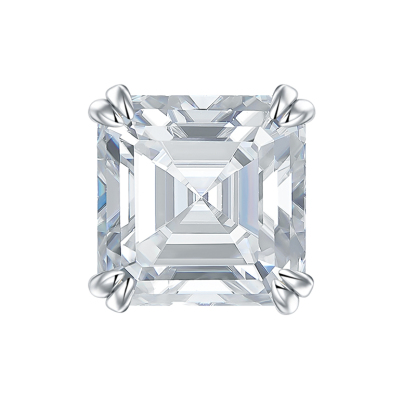Sotiya Solitaire Asscher Cut Moissanite Stud Earrings Sterling Silver-Sotiya