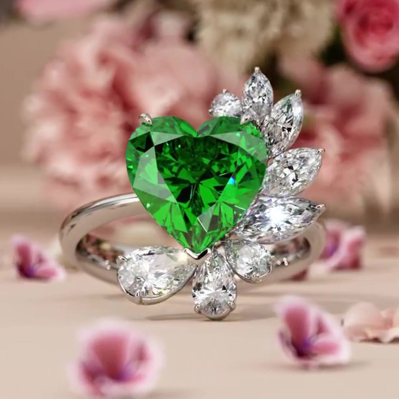 Sotiya Unique Heart Cut Engagement Ring Sterling Silver-Sotiya