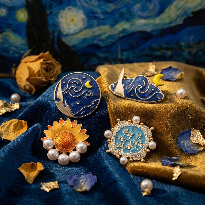 Sotiya Artist Collection Famous Painting Enamel Brooch (Shipped Out Randomly)-Sotiya