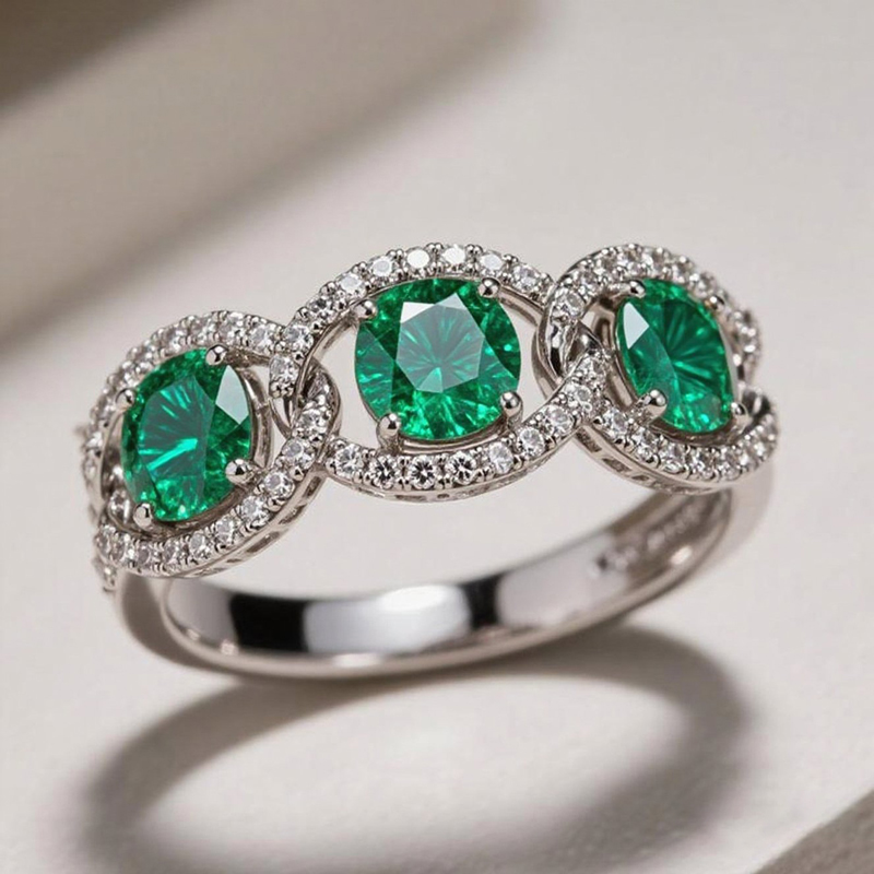 Sotiya Chain Link Round Cut Coffee Women's Wedding Ring Sterling Silver-Sotiya