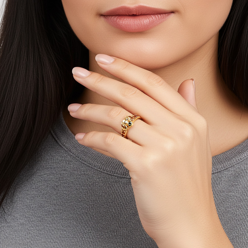 Sotiya Dachshund Coffee Cocktail Ring-Sotiya