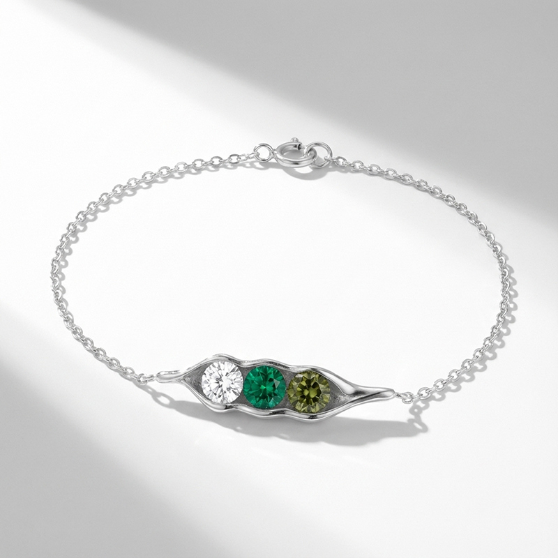 Sotiya Personalized 12 Birthstone Pea Bracelet Mother's Day Gift-Sotiya