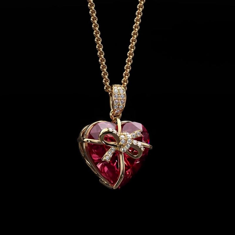 Sotiya Bowknot Heart Necklace Sterling Silver