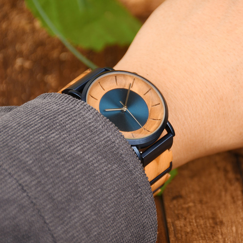 Sotiya Walnut Quartz Coffee Wooden Couple Watch