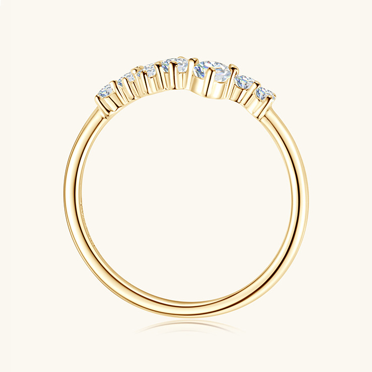 Sotiya Cluster Round Cut Moissanite Stackable Ring Sterling Silver-Sotiya