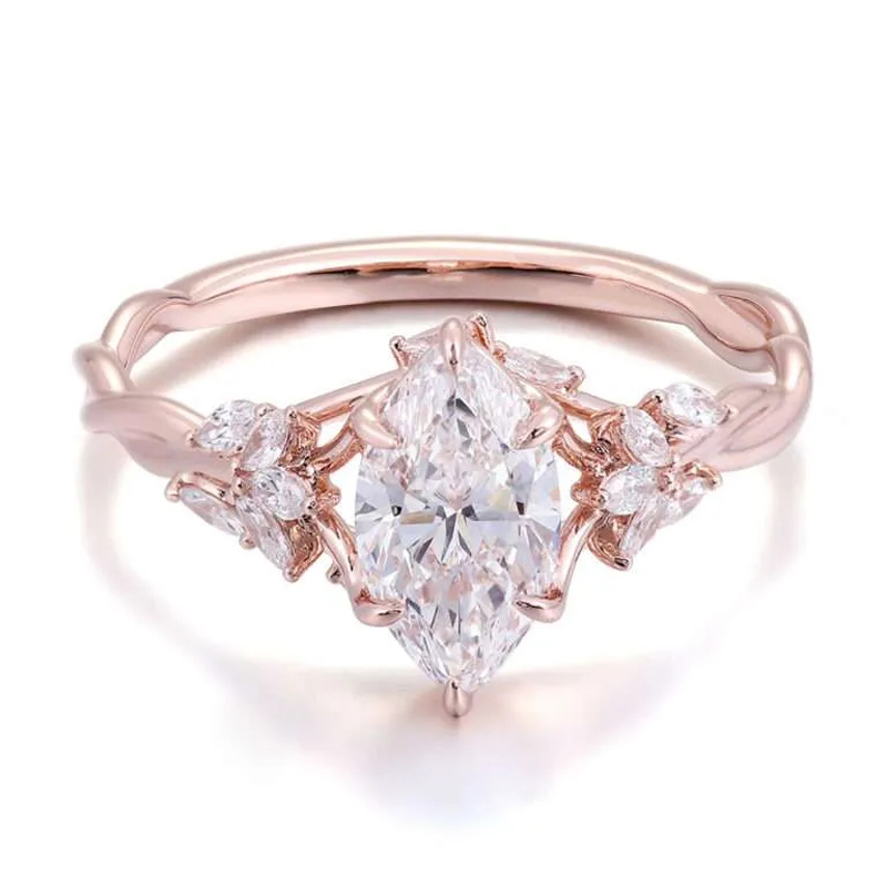 Sotiya Vintage Marquise Cut Vine Cluster Engagement Ring Sterling Silver-Sotiya