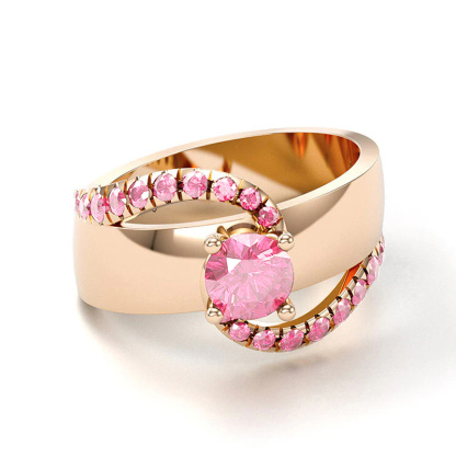 Sotiya Bypass Round Cut Cigar Coffee Engagement Ring Sterling Silver