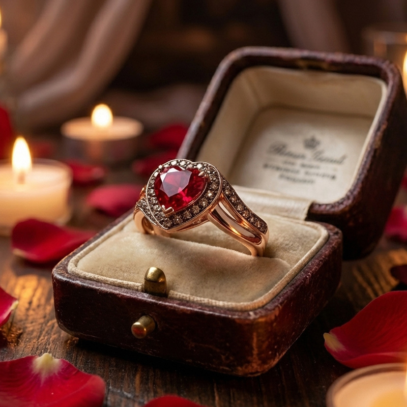 Sotiya Wavy Band Embraces Halo Heart Cut Coffee Engagement Ring Sterling Silver-Sotiya