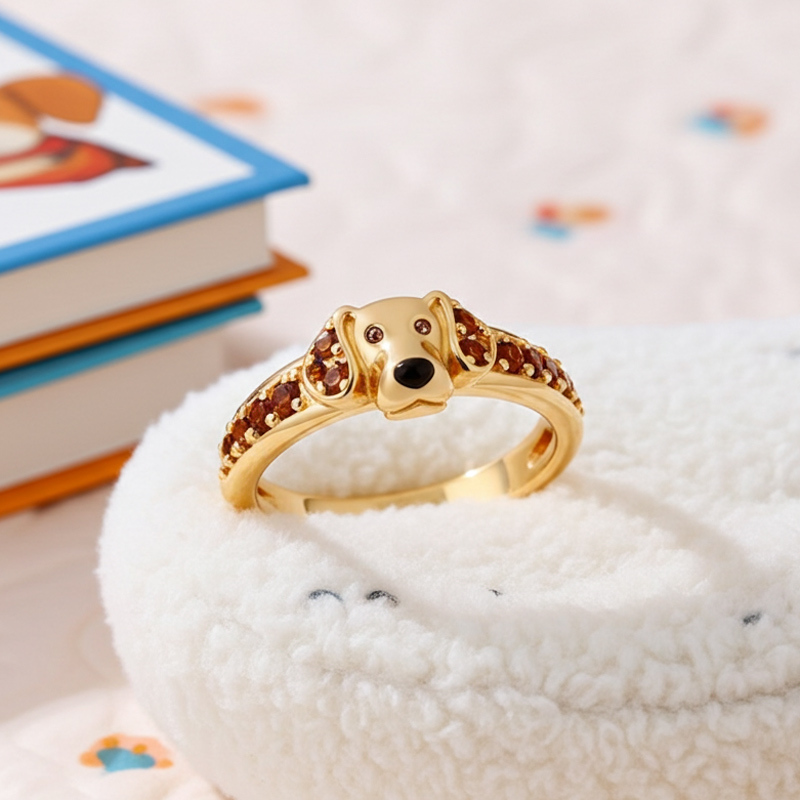 Sotiya Dachshund Coffee Cocktail Ring-Sotiya