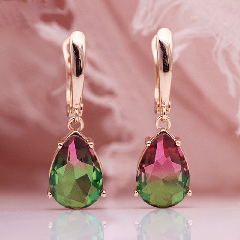 Sotiya Classic Pear Cut Watermelon Drop Earrings Sterling Silver-Sotiya